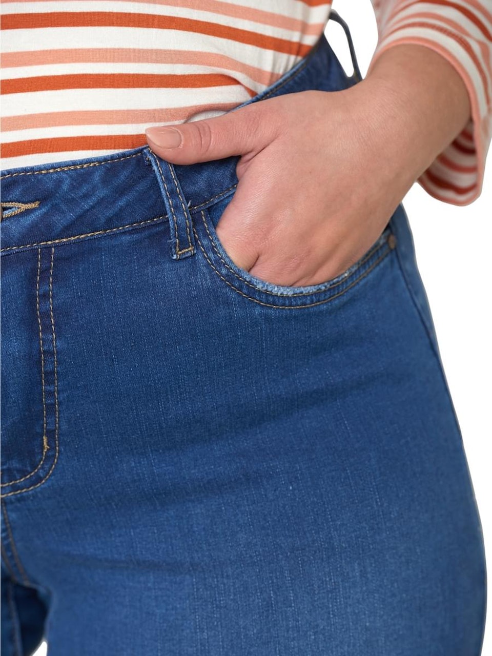 7/8 Jeans med flisig kant