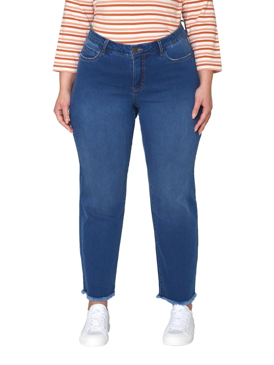 7/8 Jeans med flisig kant