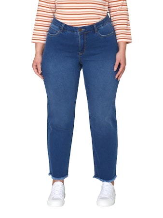 7/8 Jeans med flisig kant