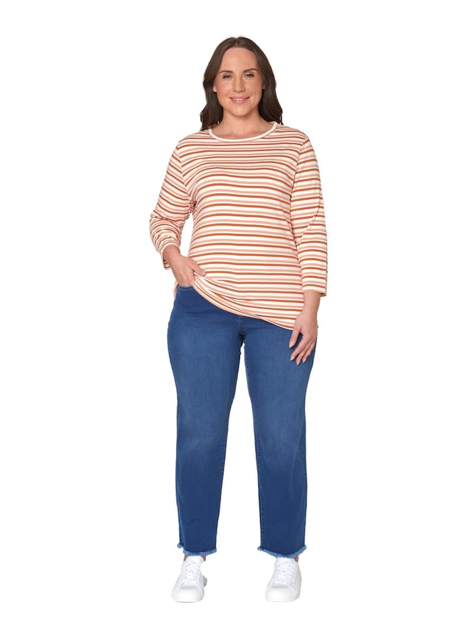 7/8 Jeans med flisig kant