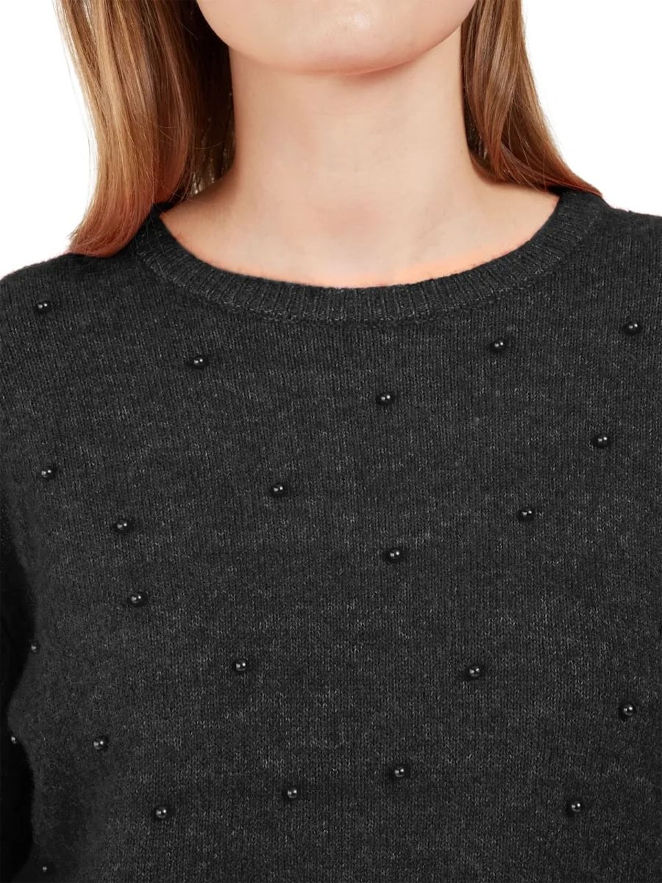 Stickad tröja med pärlor (3XL KVAR) OPENH