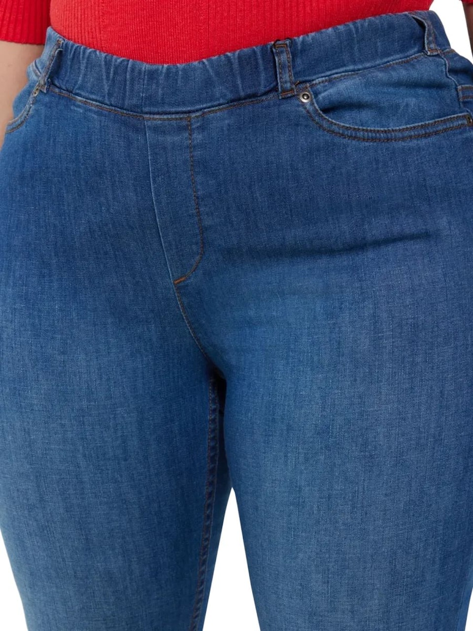 7/8 Stretchjeans med resår i midjan