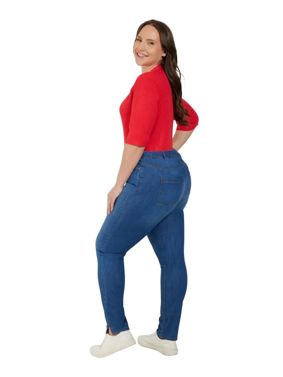 7/8 Stretchjeans med resår i midjan