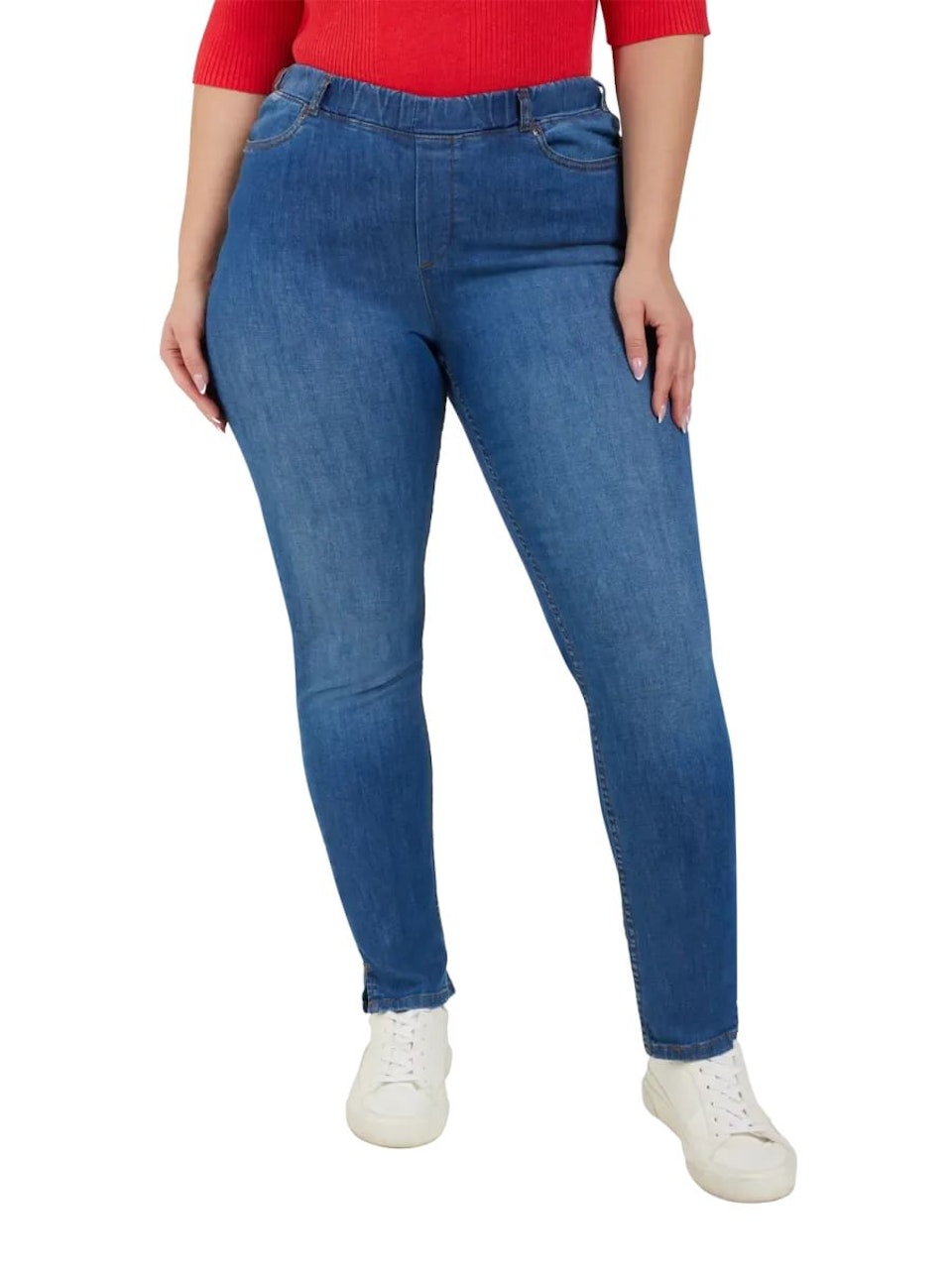 7/8 Stretchjeans med resår i midjan