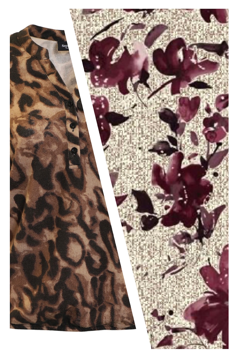 Topp (VINRÖD/BEIGE BLOMMIG)