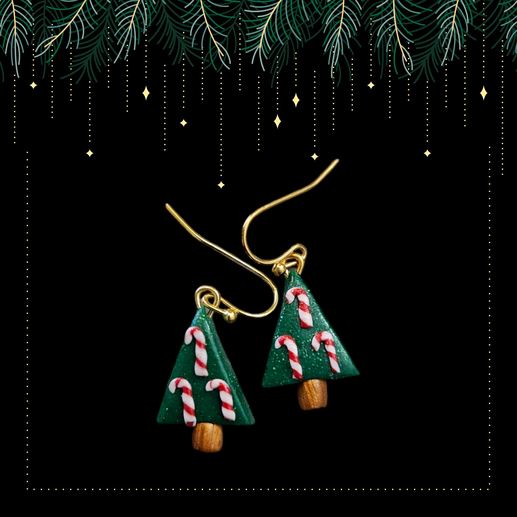 Julgranar med polkagrisar