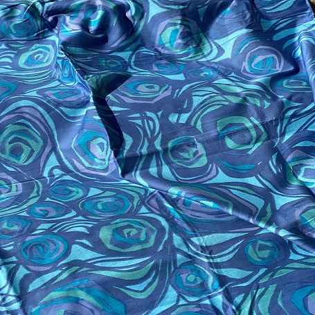 Ruusu Blue - 490 SEK/M Fabric | Metsovaara | Retro