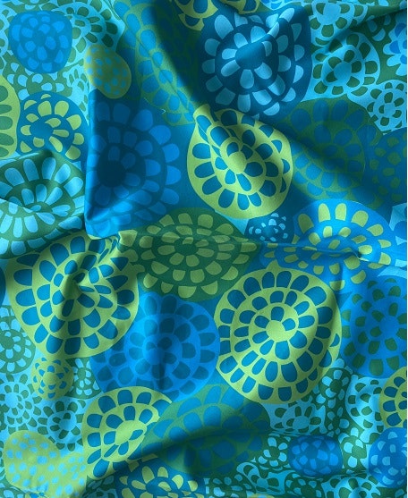 Kukka Turquoise - 490 SEK/M Fabric | Metsovaara | Retro