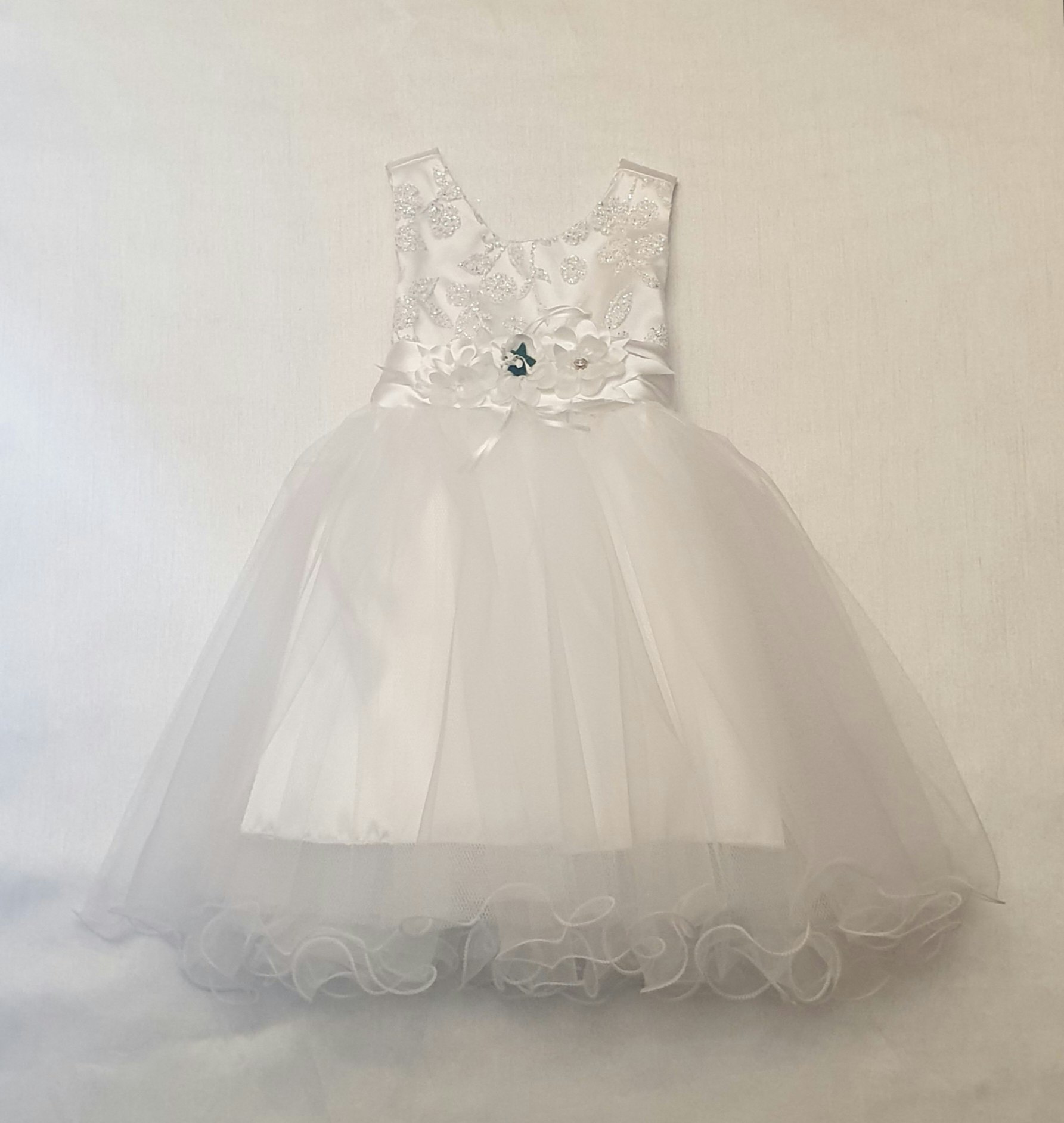 Festklänning flicka vit 1-5år