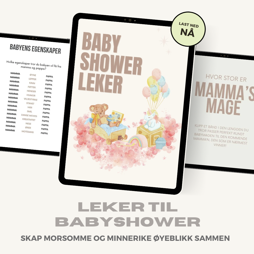 BABYSHOWER E-BOK - 5 LEKER