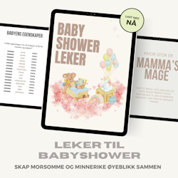 BABYSHOWER E-BOK - 5 LEKER