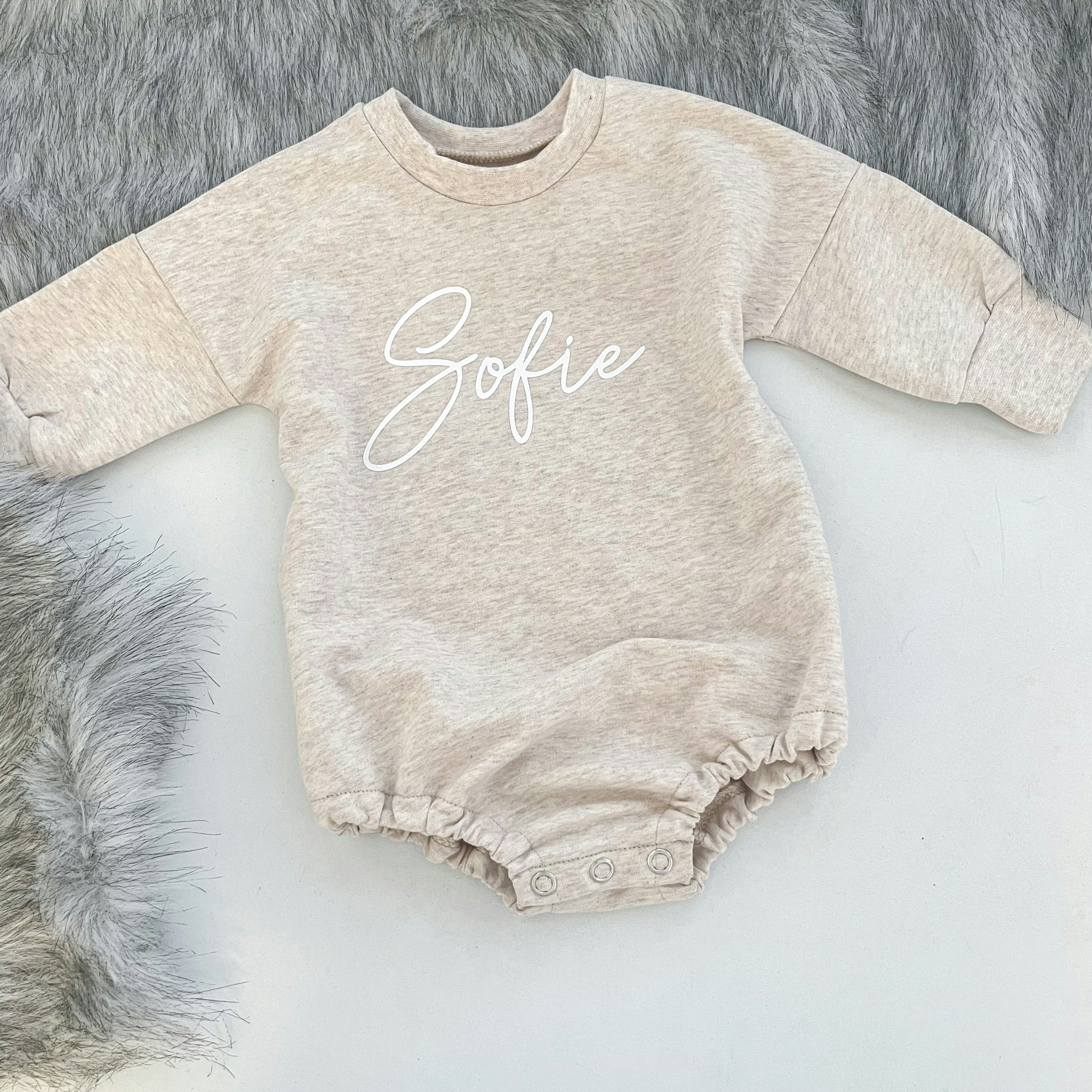 Genserbody  m/navn- Melert Beige