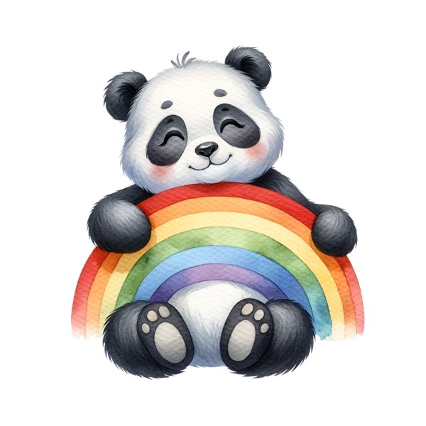 DTF - Regnbue panda