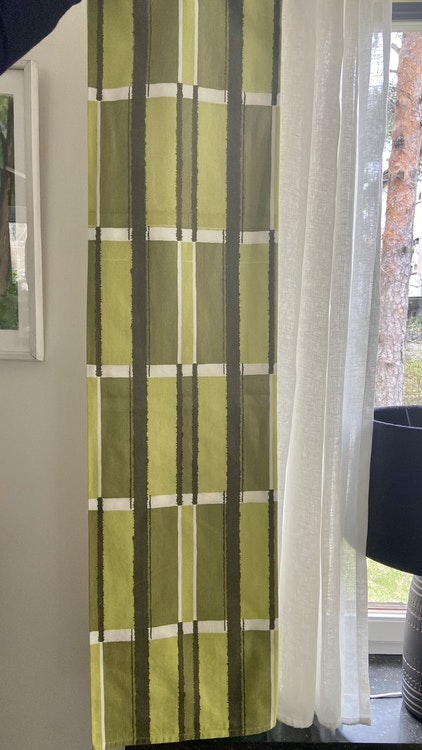 Three Nice  curtain lengths by Mina Björk for Tuppen textil Sweden