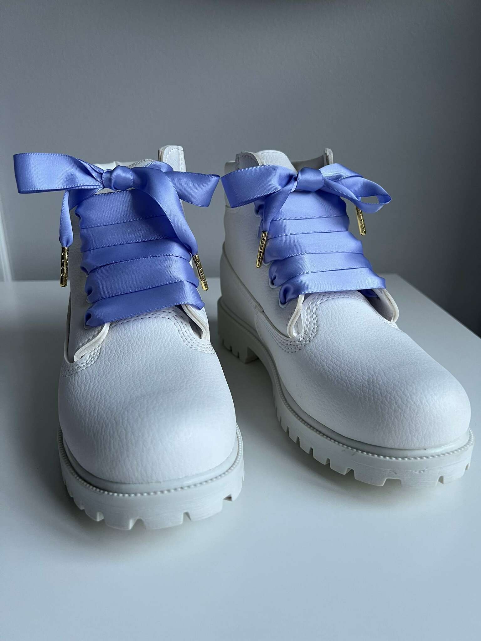 Blue Iris Silk Shoelaces