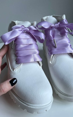 Purple Orchid Silk Shoelaces