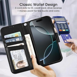 iPhone 16 Pro Max Plånboksfodral - Svart
