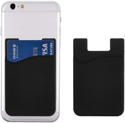 2-pack Universal Mobile lompakko/korttiteline - Itseliimautuva musta