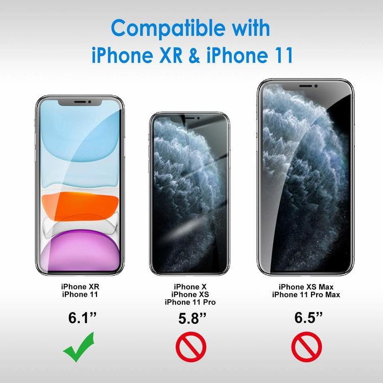 2-pack iPhone 11 & XR Härdat glas Hel Täckande Skärmskydd