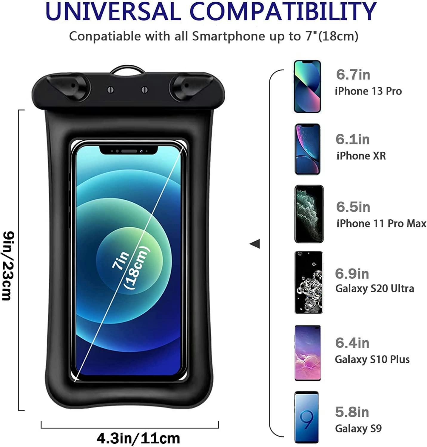 Universal Svart Vattentät mobilväska för smartphone