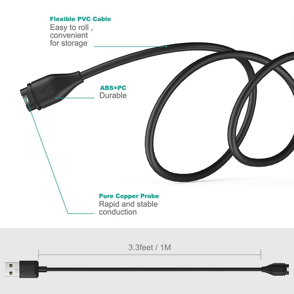 Garmin Klockor Snabb Laddare 1 Meter Svart