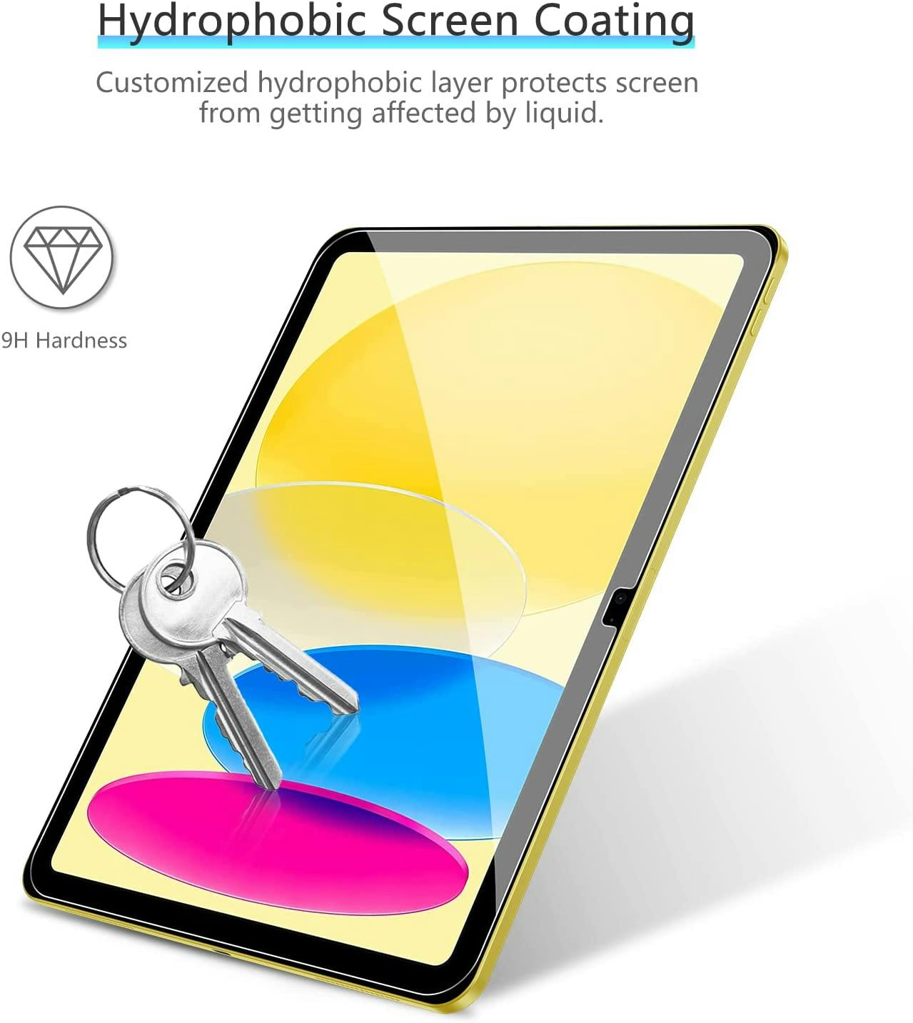 2-Pack Skärmskydd för iPad 10 (10,9 Tums, 2022 Modeller 10:e Generationen) Härdat Glas