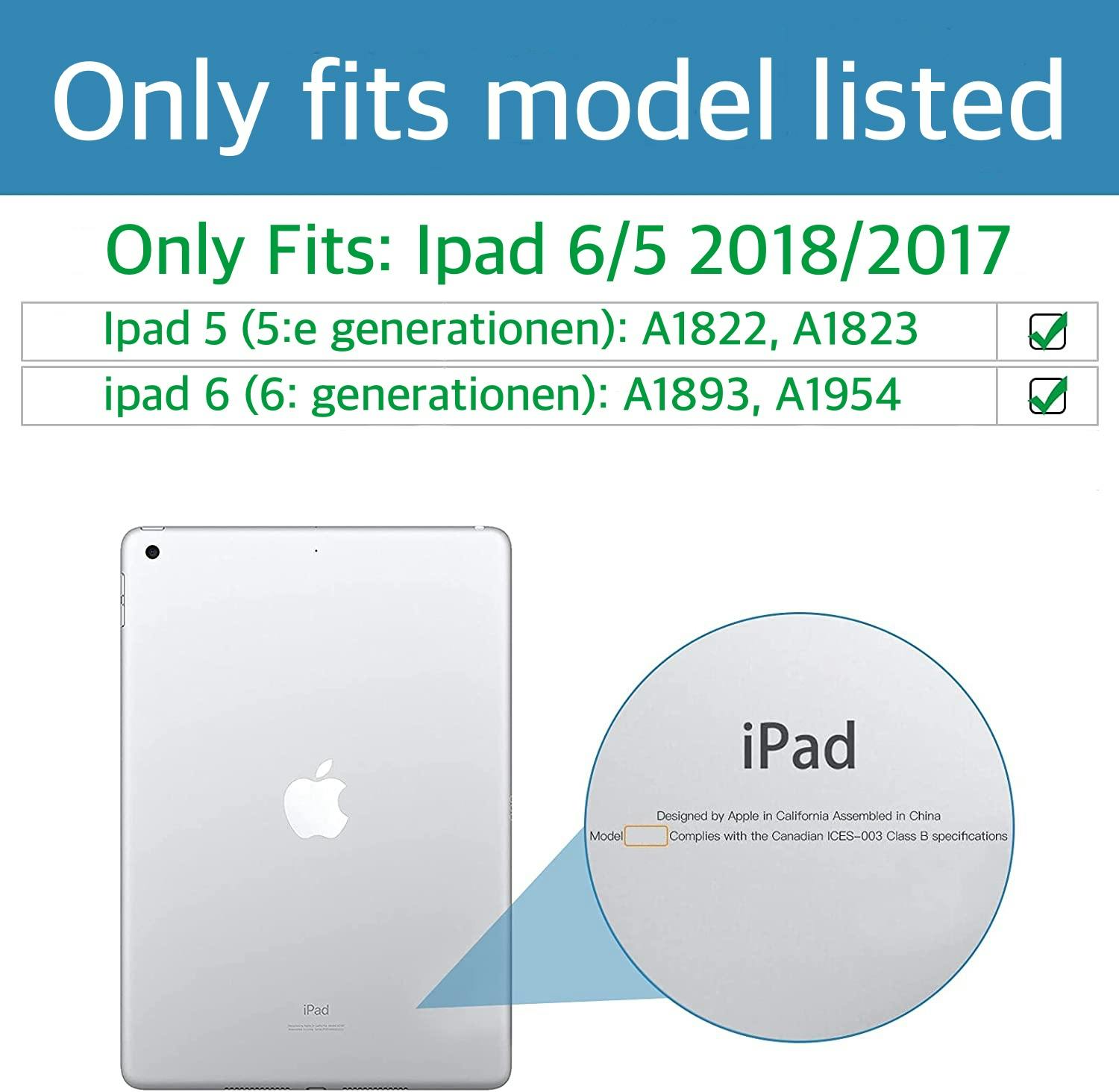 iPad 6 / 5 Generation Fodral Vikbart Svart