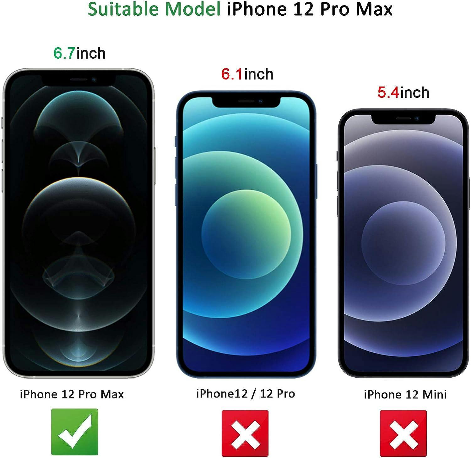 2 pakkauksen karkaistu lasi Täysi peittävä näytönsuoja iPhone 12 Pro Max