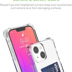 iPhone 12 Mini Transparent iPhone Skal med Korthållare
