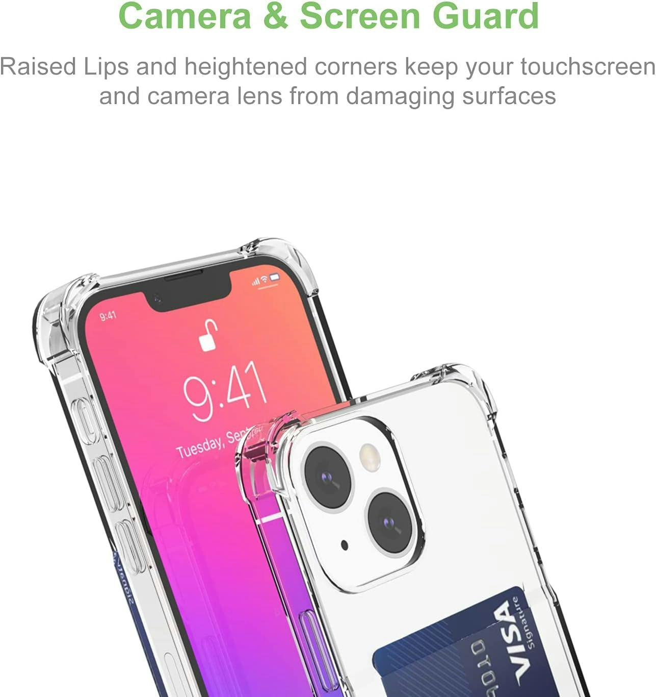iPhone 13 Mini Transparent iPhone Skal med Korthållare