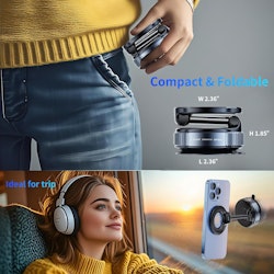 Magsafe Magnetisk Biltelefonhållare med Sugkopp – Extra Stark & Hopfällbar för iPhone 12–16