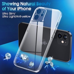 iPhone 12 Mini Transparent TPU Skal – Extra Kameraskydd