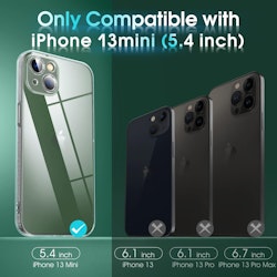 iPhone 13 Mini Transparent TPU Skal – Extra Kameraskydd