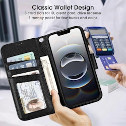 iPhone 16E Plånboksfodral - Svart