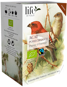 Acai granatäpple, Rooibos, Life by Follis Eko Fairtrade, 6 x20 påsar