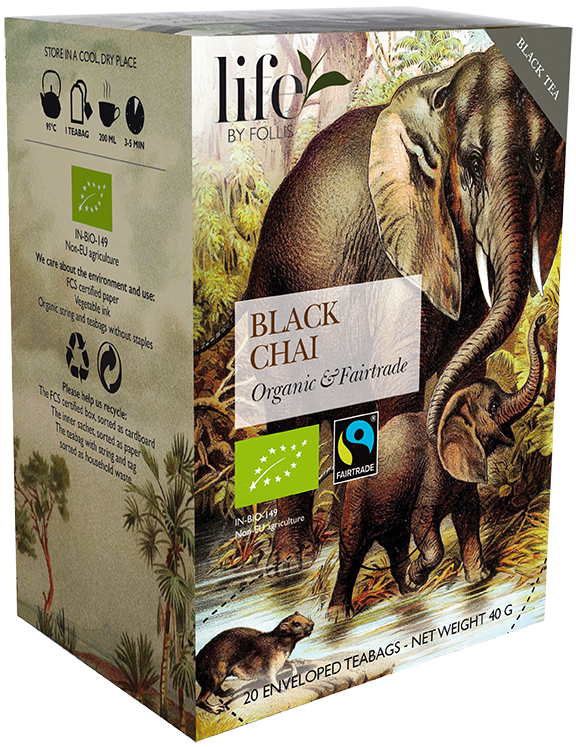 Chai, Svart te, Life by Follis Eko Fairtrade, 6 x20 påsar