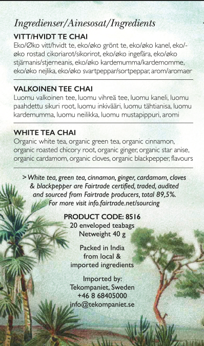 Chai, Vitt & grönt te, Life by Follis Eko Fairtrade, 6 x20 påsar