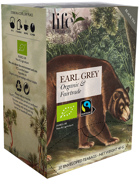 Earl Grey, Svart te, Life by Follis Eko Fairtrade, 6 x20 påsar
