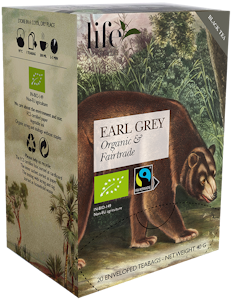 Earl Grey, Svart te, Life by Follis Eko Fairtrade, 6 x20 påsar