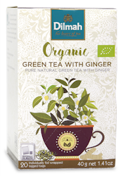 Ingefära, Grönt te, Dilmah Organic, 20 påsar