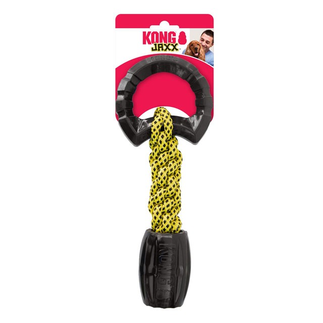 Kong jaxx, braided tug, svart/gul