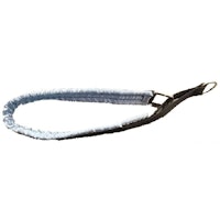 Alac, nomehalsband, svart m. ljusblå satinfoder, 55cm
