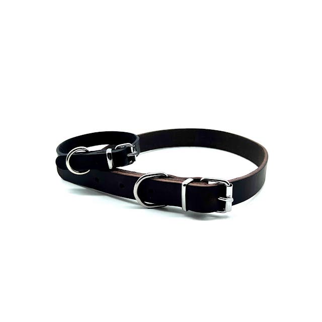 Alac, läderhalsband, svart,12 mm