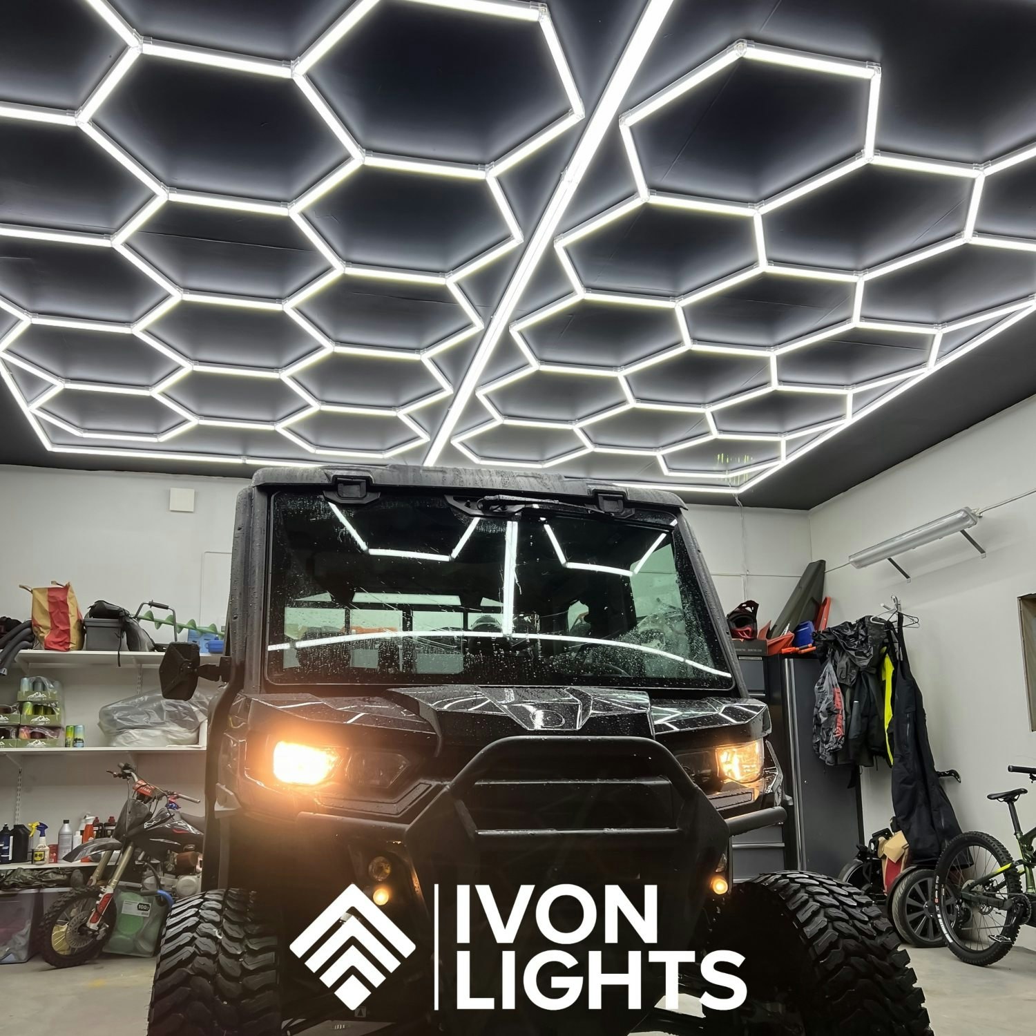 IVON Hexagon Garagebelysning LED-Armatur 241x478cm