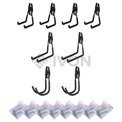 IVON Storage Hooks Rubber Covered 8-PACK