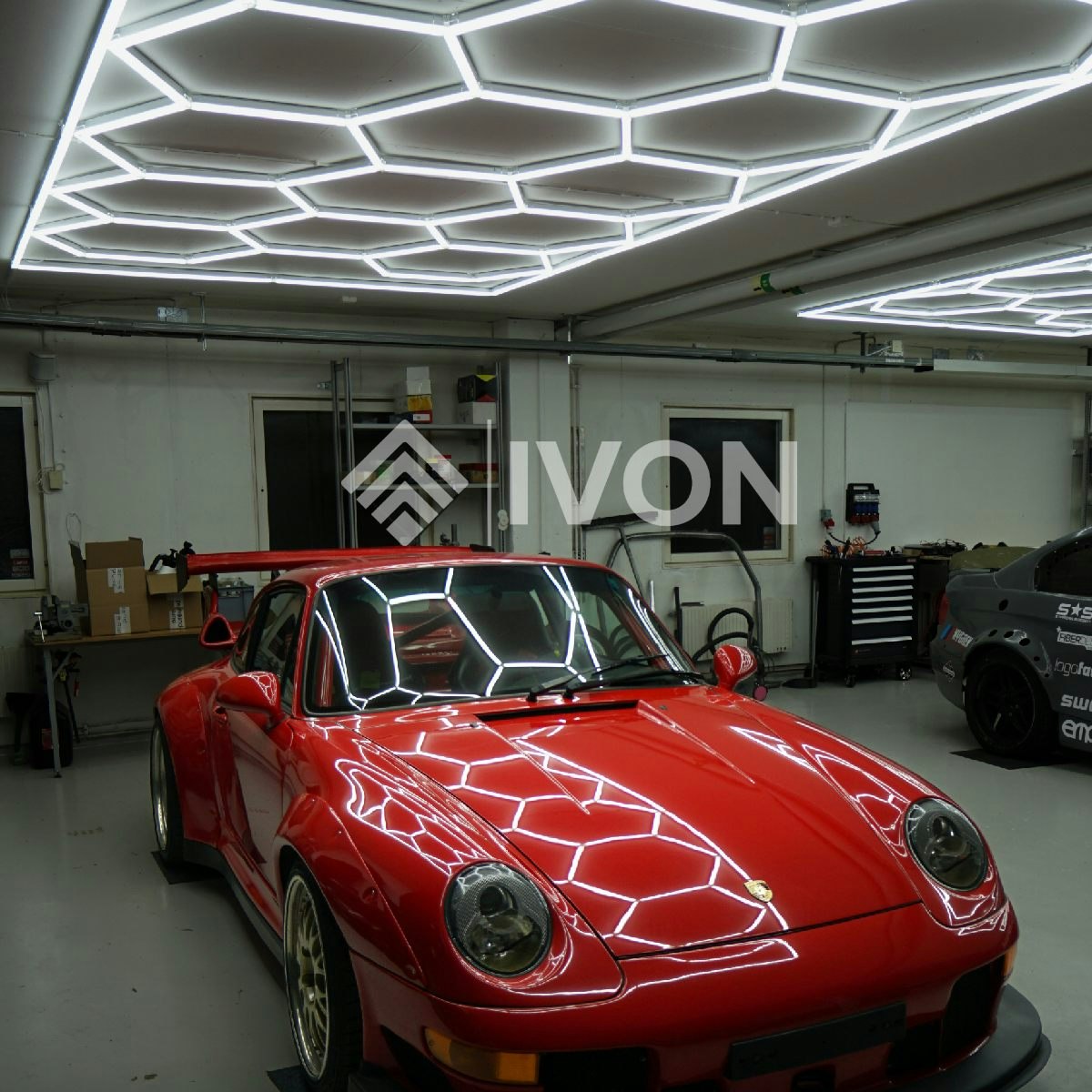 Boden- und Beleuchtungspaket für Garage für 2 Autos