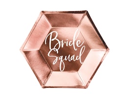 Papptallrikar Hexagon Bride Squad Roséguld 25cm