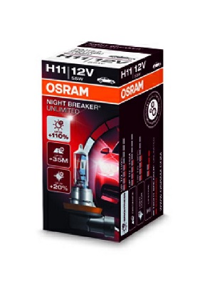 Glödlampa H11, 12 V, 55W,  Night Breaker Unlimited, Osram