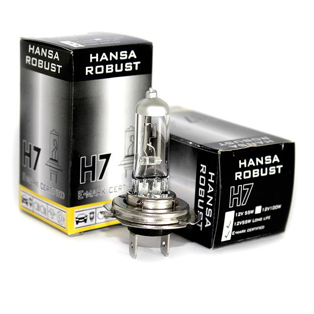 Glödlampa H7, 12 V, 55W, Longlife, Hansa Robust