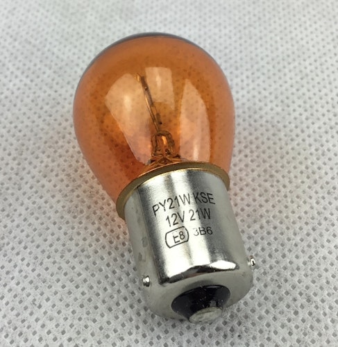 Glödlampa, Amber 12V, 21W, BAU15s